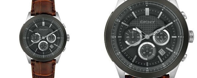DKNY Stainless Steel and Leather Chronograph