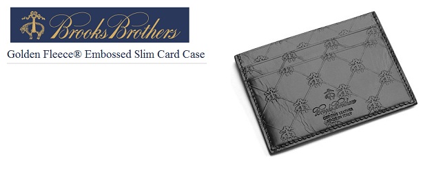 Brooks Brothers Embossed Slim Card Case Brooks Brothers Embossed Slim Card Case