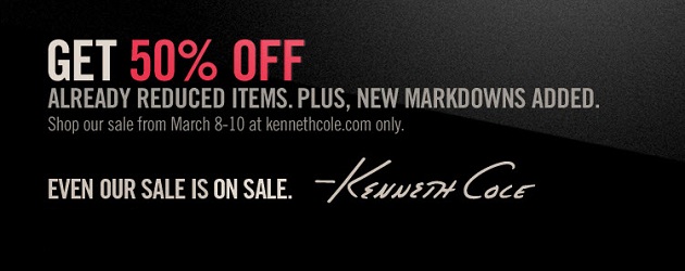 Kenneth Cole 50% off Sale Items Kenneth Cole 50% off Sale Items