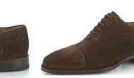 Cap toe, medallion, suede, and $100 off.