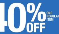 An extra 40% off plus a free shipping no min. code.