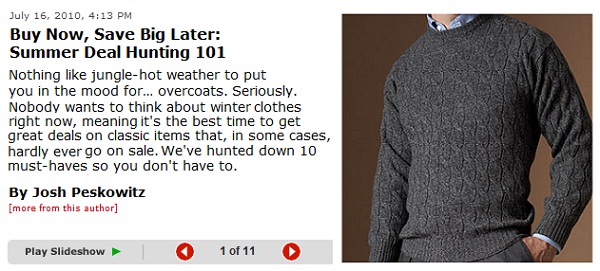 Click here for Esquire's Top 10 Summer Winter Clothes Deals