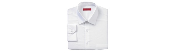 The no stripe just plain white Alfani RED fitted oxford.