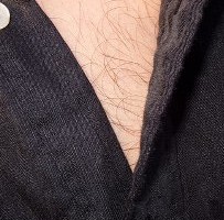 One or Two?  Unbuttoning with chest hair.