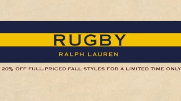 Rugby 20% Off Fall Sale