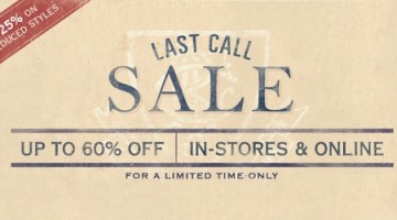 Rugby Last Call Extra 25% off Sale