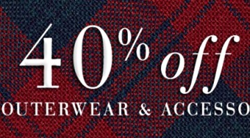 Brooks Brothers – 40% off all accessories & outerwear