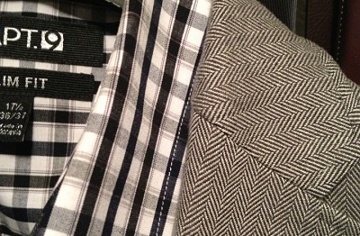 Checks = square.  And a bit bigger than the herringbone.  This works.