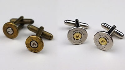 Bullet casing cufflinks on Dappered.com
