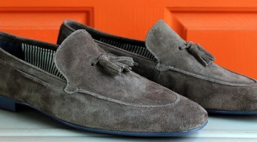 Making the case for these grey suede tassel loafers