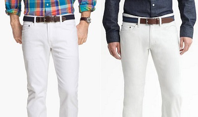 White pants that aren't quite white levi's.