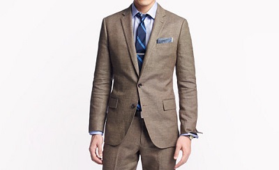 brown linen suit