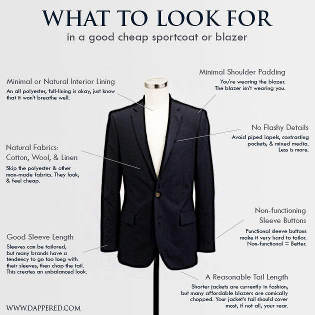 what to look for in a cheap blazer from Dappered