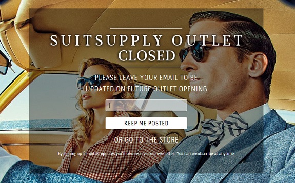 Suitsupply outlet closed