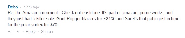 eastdane comment