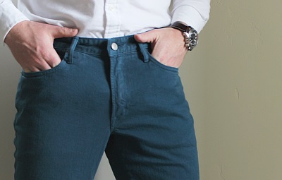 Bonobos Travel Jeans in Teal - Part of The Thursday Handful on Dappered.com