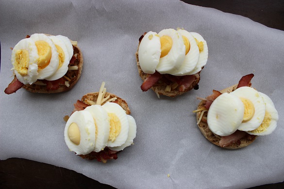 Make It For Your Date - Bacon, Egg, & Cheese Toasts assembly on Dappered