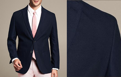 BR Tailored-fit Navy Cotton Blazer on Dappered.com