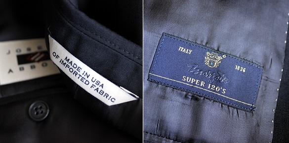 Abboud suit material tags on Dappered.com