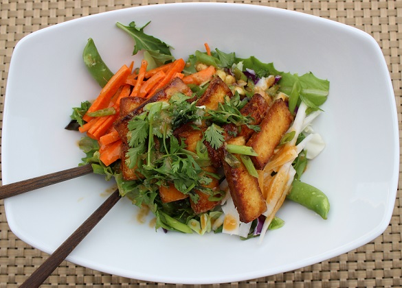 Recipe for Asian Salad with Fried Tofu on Dappered.com