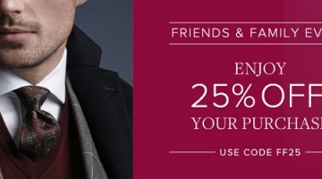 Brooks Brothers 25% off Friends & Family Event