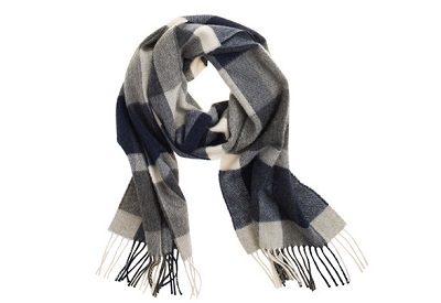 blue grey cashmere scarf