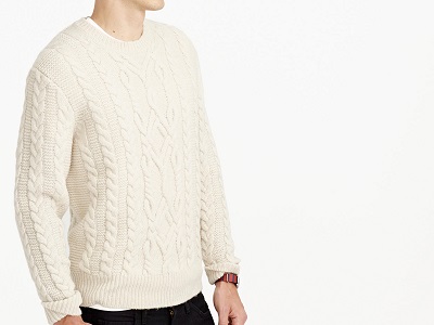 Wallace & Barnes Shetland Wool Fisherman's Sweater | Dappered.com
