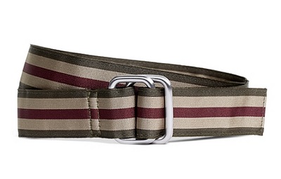 Green and Burgundy Striped Ribbon Belt | Dappered.com