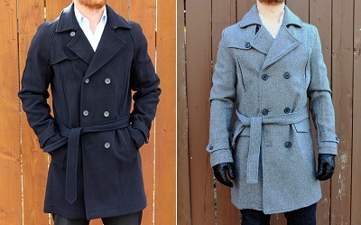 Topman Wool Blend Trench in Navy or Grey | Dappered.com