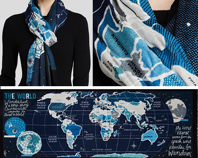 Kate Spade World Map Scarf | Mother's Day and Graduation Gift Guide for Gals on Dappered.com 