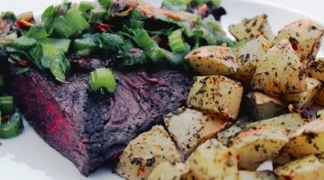 Make It For Your Date: Grilled Steaks w/ Celery & Anchovy Salad