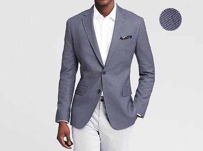 Banana Republic Tailored-Fit Navy Nailhead Cotton Blazer | Most Wanted Affordable Style - July 2015 from Dappered.com
