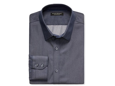 BR Slim-Fit Non-Iron Dark Chambray Shirt | Dappered.com