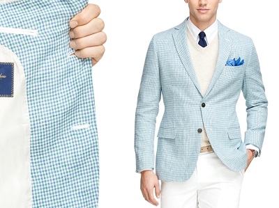 Fitzgerald Fit Half-Lined Linen Check Sportcoat | Brooks Brothers Semi Annual Sale June 2015