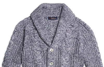 Supima Cotton Marled Cable Shawl Collar | Brooks Brothers 25% off Friends & Family - Picks for Men on Dappered.com