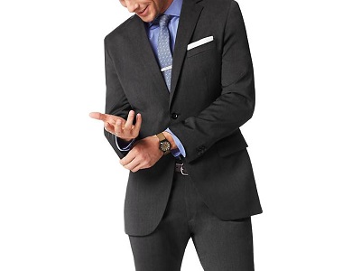 BR Tailored Fit Charcoal Suit Jacket + Matching Pant | Dappered.com