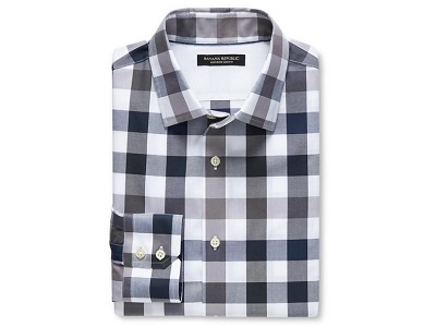 BR Slim-Fit Non-Iron Gray Tri-Gingham Shirt | Dappered.com