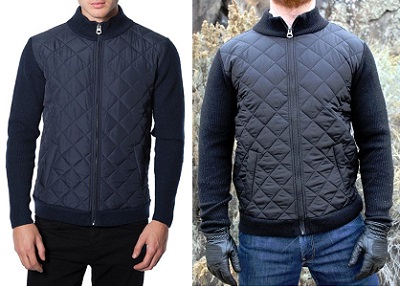 7 Diamonds Quilted Panel Lambswool Knit Jacket | Dappered.com