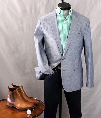 With Jeans and Light Brown Boots | How To Wear It: The Lightweight, Light Color Sportcoat on Dappered.com