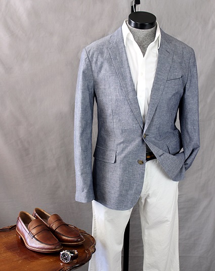 With White/Off White Chinos & a White Shirt | How To Wear It: The Lightweight, Light Color Sportcoat on Dappered.com
