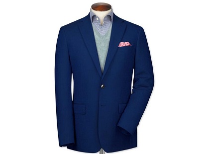 Charles Tyrwhitt Wool Classic Fit Royal Blue Blazer