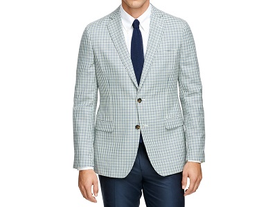 Brooks Brothers Fitzgerald Fit Wool Green/White Check Sport Coat