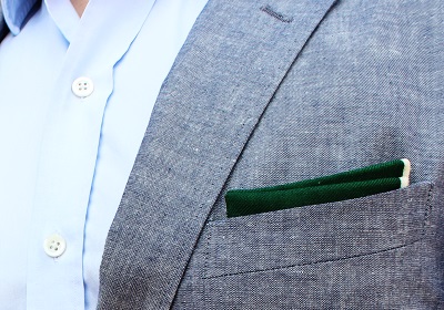 J. Crew Tipped Wool Pocket Square in Green | Dappered.com