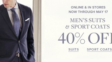 Brooks Brothers: 40% off Suits, Sportcoats + Clearance Event
