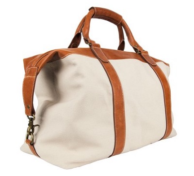 Cole Haan Leather and Canvas Duffel Bag