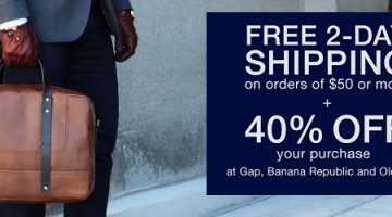 BR/GAP/Old Navy 40% off + Free 2 Day Shipping