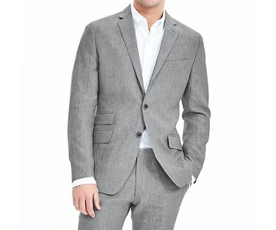 Banana Republic Grey Linen Suit