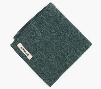 The Hill-Side USA Made Green Chambray Pocket Square from J. Crew
