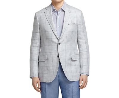 Brooks Brothers Made in Italy Windowpane Linen Sportcoat