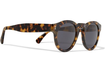 Illesteva Round-Frame Tortoiseshell Acetate Sunglasses